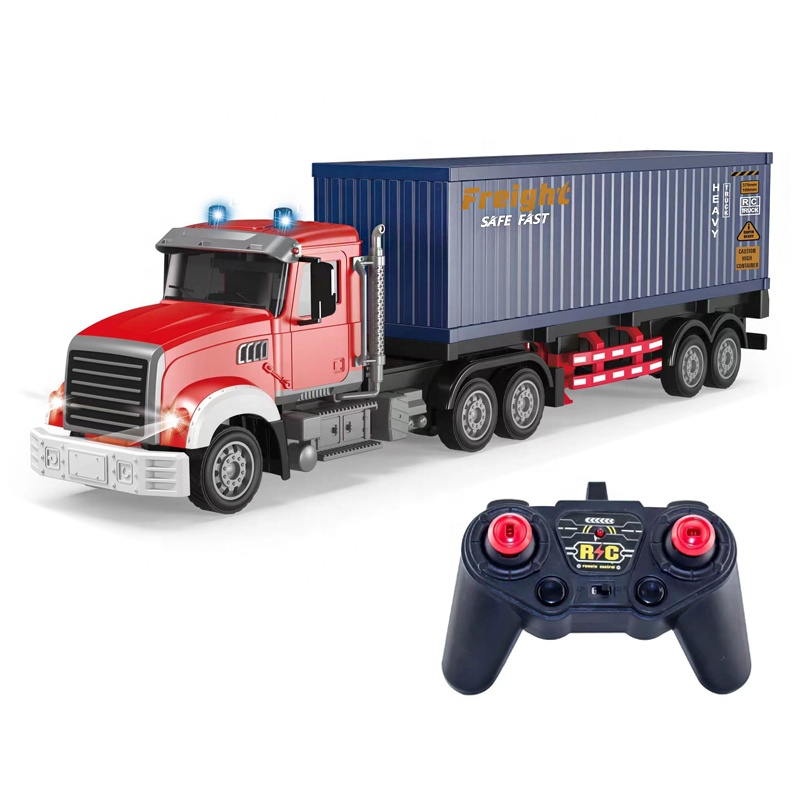 1:24 Rc Container Truck Toy Remote Control Car Freight Trailer Transport Vehicle Toy