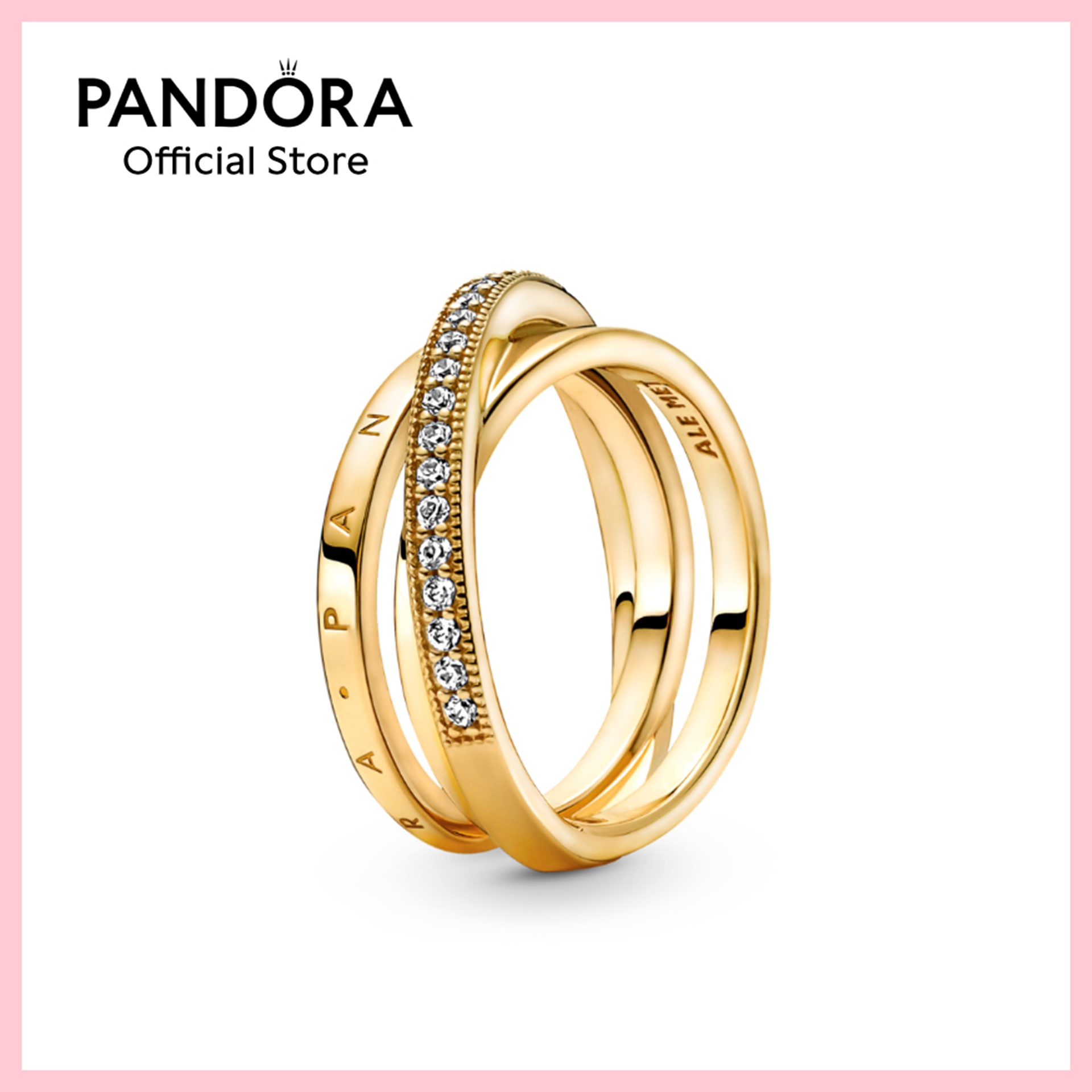 Pandora Crossover Pavé Triple Band Ring