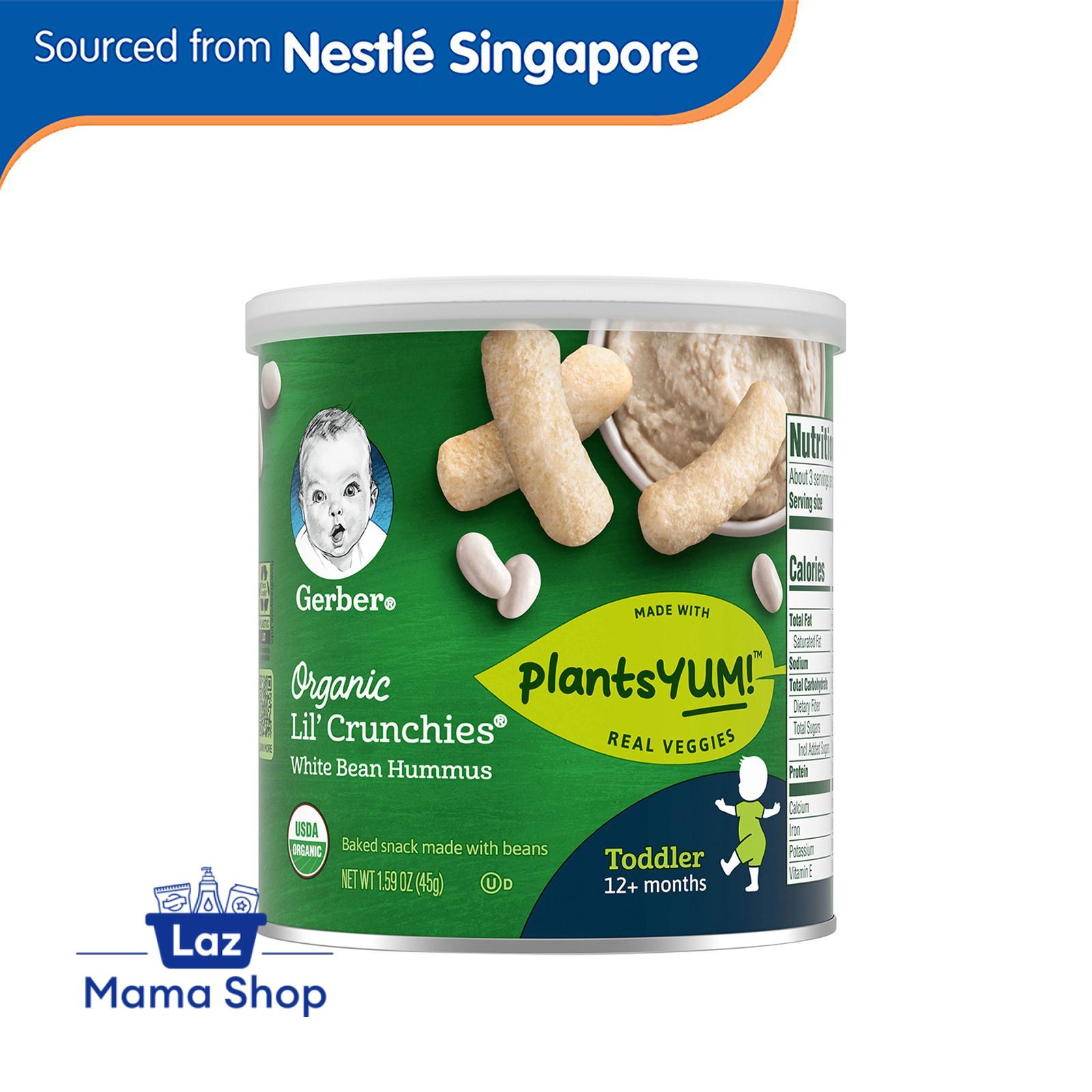 Gerber Organic Lil' Crunchies White Bean Hummus 45g Baby Snack (Laz Mama Shop)
