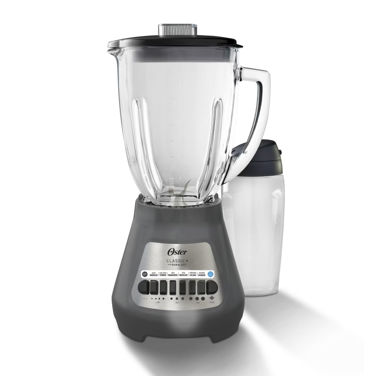 Oster Party Blender XL, 8-Cup Glass Jar Blender with 20oz Blend-N-Go Cup, 8 Speeds