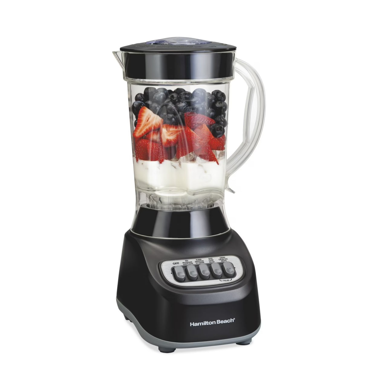 Blender Smoothie Hamilton Beach untuk Dapur, Wadah 48 oz untuk Smoothie dan Shake, Hitam